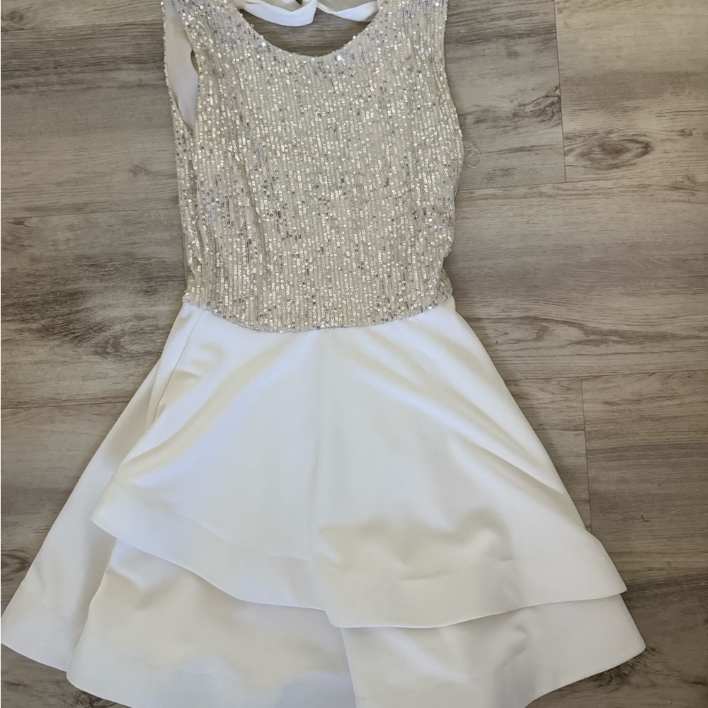 Elegant White and Silver Dress